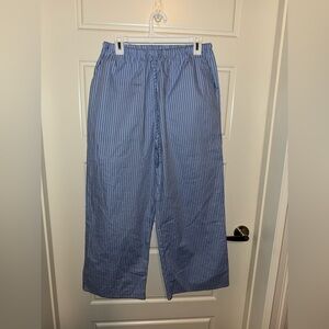 PrettyLittleThing Women's Blue Pinstripe Pants